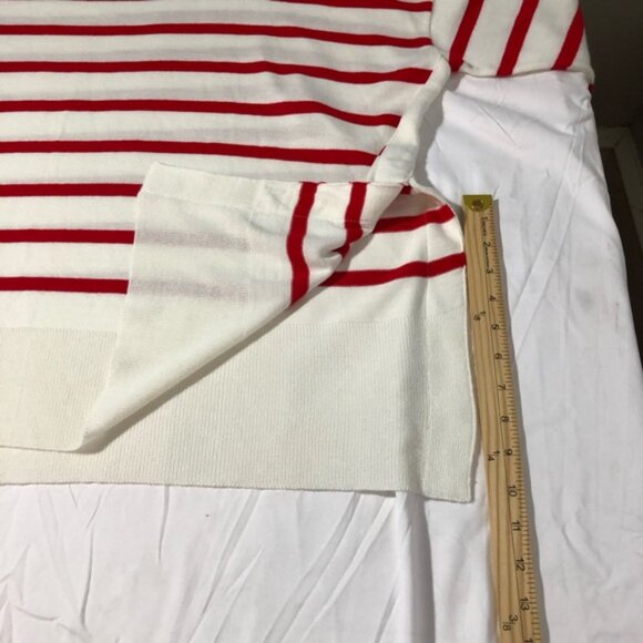 Mersea womens catalina OS red striped blue heart elbow patches pullover sweater - Picture 7 of 11